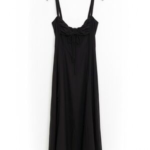 Black Maxi Dress with Corset Back & Adjustable Straps – Size XL (Fits Like Large